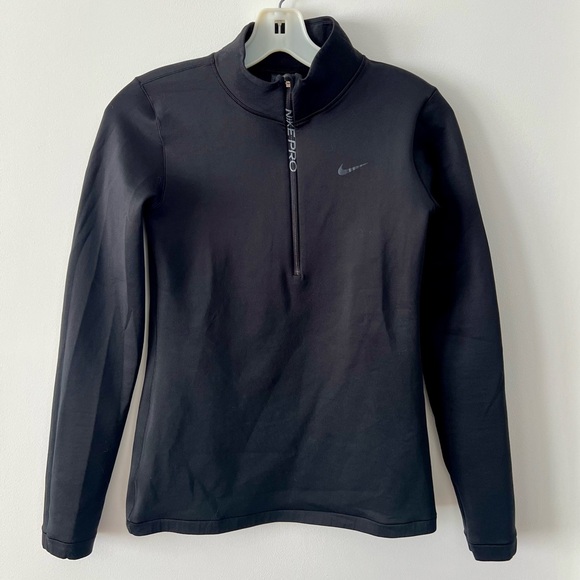 Nike Pro Dri-Fit Women’s Black Half-Zip Pullover - Picture 1 of 4
